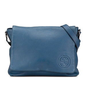 GUCCI Blue Leather Shoulder Bag
